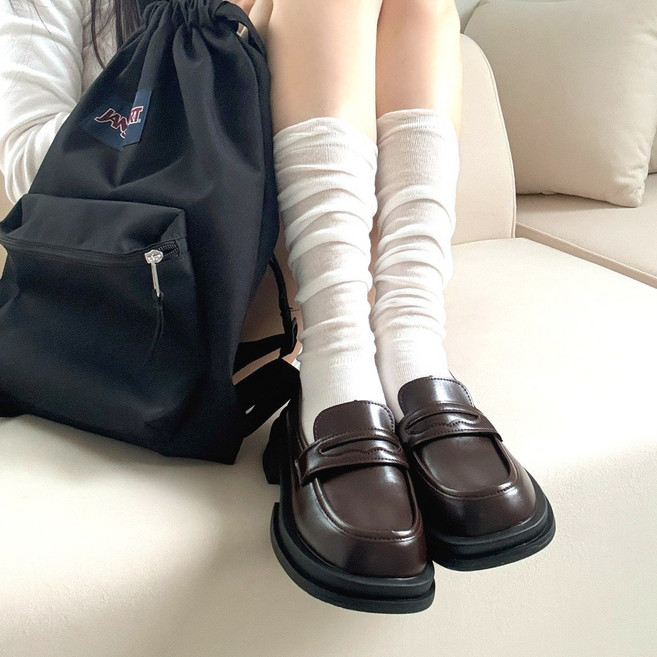 러블리디 루비 청키 스쿨룩 페니 로퍼