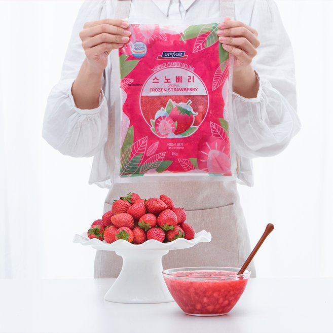 국내산 수제 딸기청 스노베리 다이스, 10개, 1kg