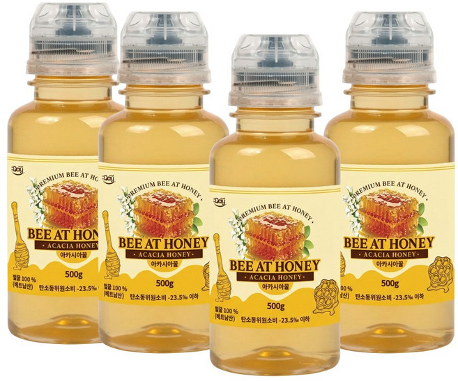 비엣꿀 자연벌꿀 아카시아꿀, 500g, 4개