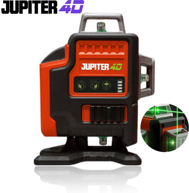 주피터 그린 레이저레벨기 4D 산업용 JL4D-20MI 밀워키 배터리 호환 베어툴, 1개