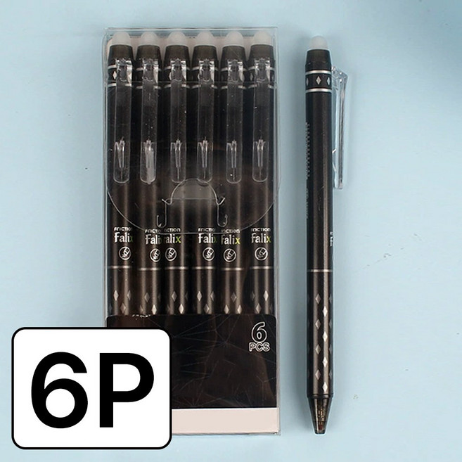 365플레이스 지워지는 볼펜 0.5mm 6p, 1개, 블랙