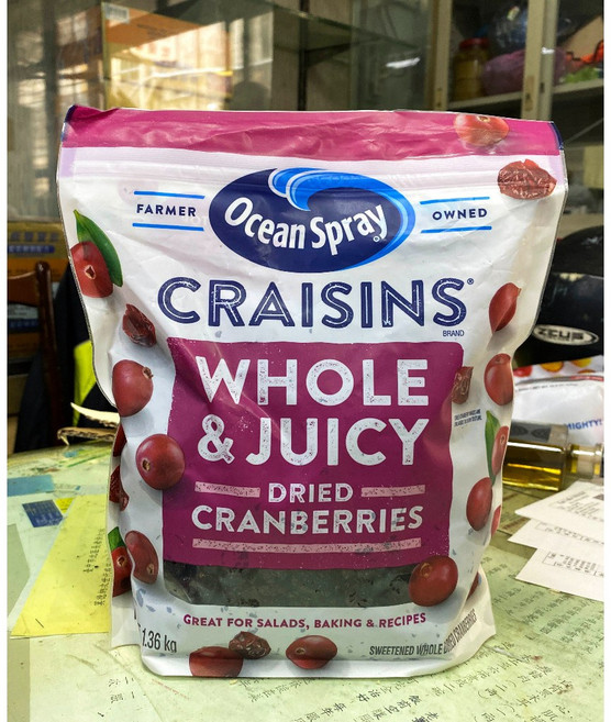 Ocean Spray 蔓越莓乾 全果蔓越莓乾 1.36公斤, 1個, 貨運宅配