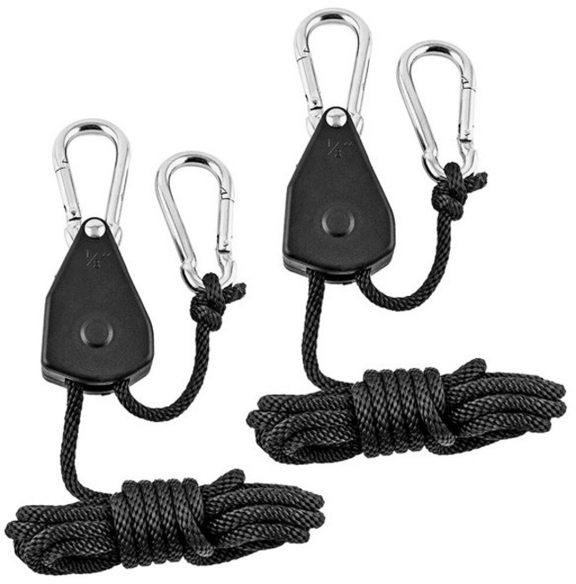 2pcs 조정 가능한 8 인치 강화 옷걸이 텐트에 대 한 래칫을 교수형 식물 램프 로프 래칫 도르래 후크 성장, [01] 옵션1