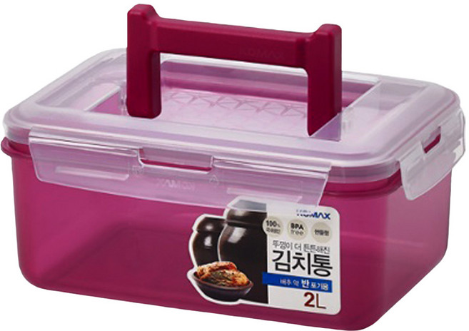 코멕스 김치통 마젠타, 2L, 1개