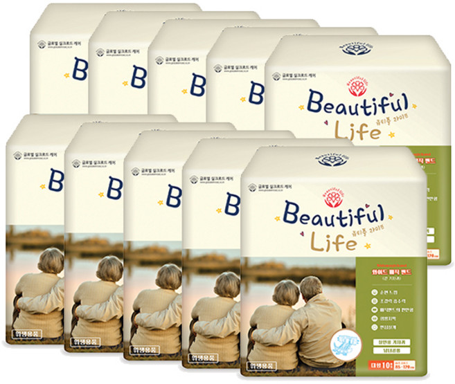 뷰티풀라이프 남녀공용 성인겉기저귀, 대형, 10개입, 10개