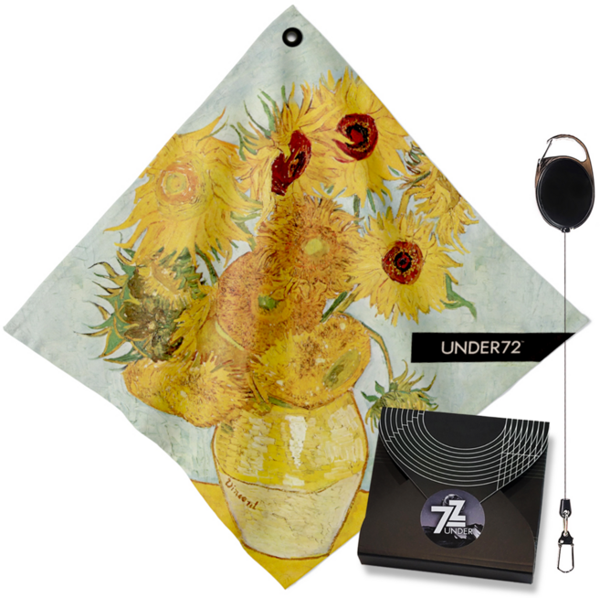 언더72 골프타올 릴와이어 클립형 세트 극세사 파크골프 겸용 선물용, 1세트, T22_해바라기