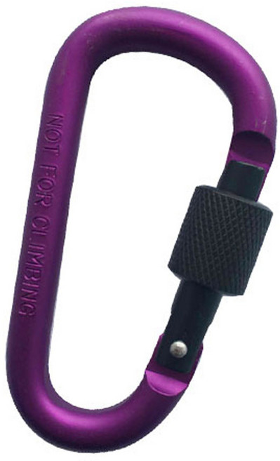 안전닷컴 캠핑 등산 고강도 잠금형 D형 카라비너 1개, 바이올렛