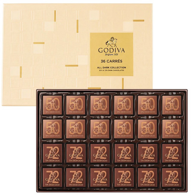 고디바 까레 Carres 다크초콜릿 선물 박스 36피스, 1개