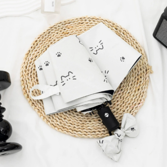 AWA 자외선 UV차단 3단 자동 고양이 우산 양산 우양산