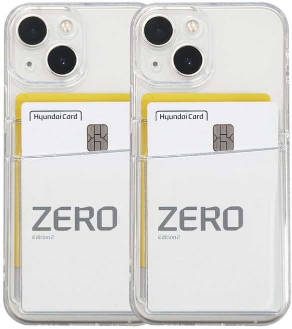 1+1 넥스트모바일 더블 카드2장 수납 범퍼 듀얼 카드 2장 젤리 투명 케이스