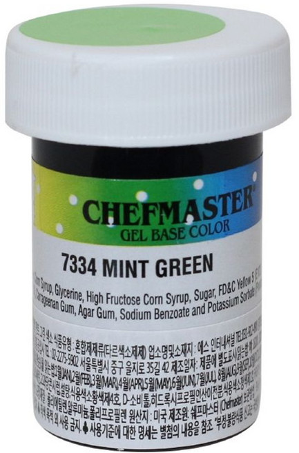 셰프마스터 젤타입 식용색소 24색 28g 민트 그린, 1개