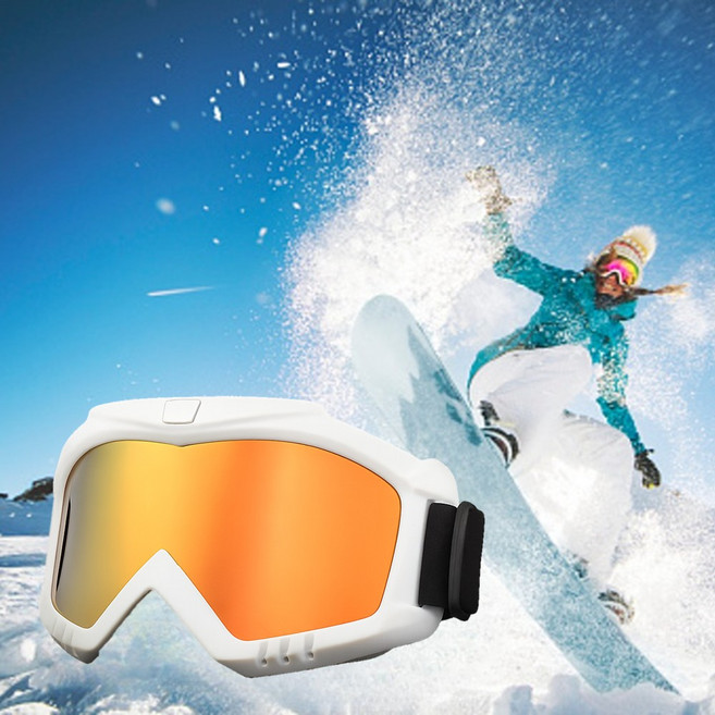 캔크리 김서림방지 자외선차단 안경병용 스키 스노우보드 고글, 레드(W)