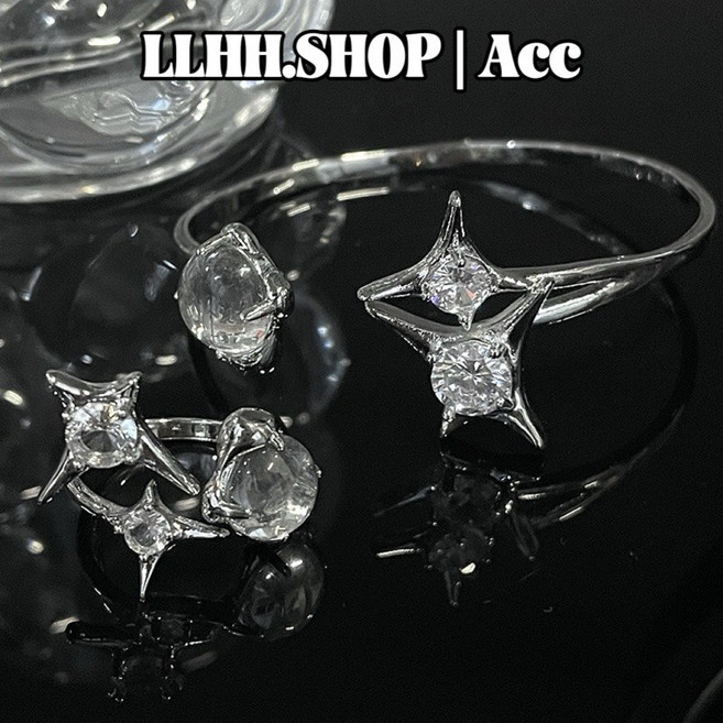 LLHH 聖誕芒星水晶開口手鐲