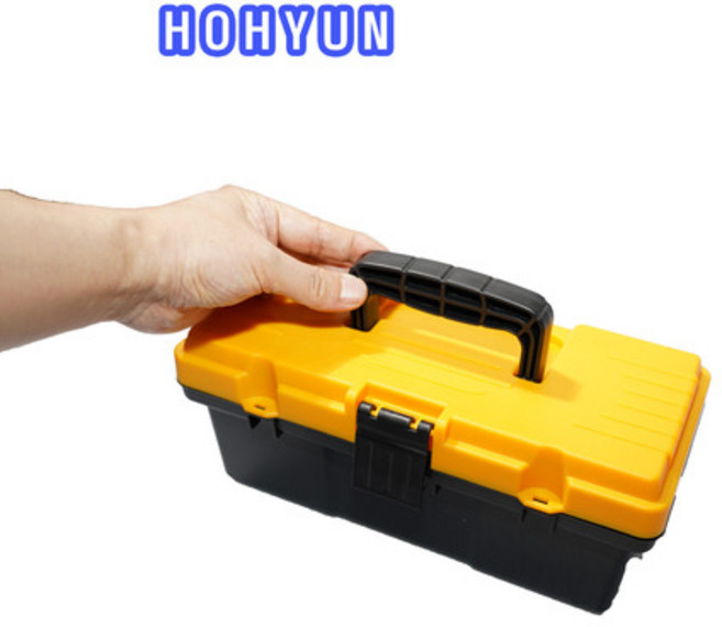 플라스틱 휴대용 미니 다용도 2단 공구함 툴박스 호현산업, 1개