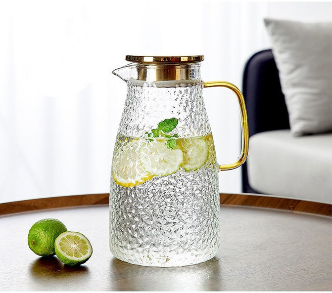 LEYDUN 대용량 스텐 뚜껑 내열유리 물병 2000ml, 2100ml, 1개, 1