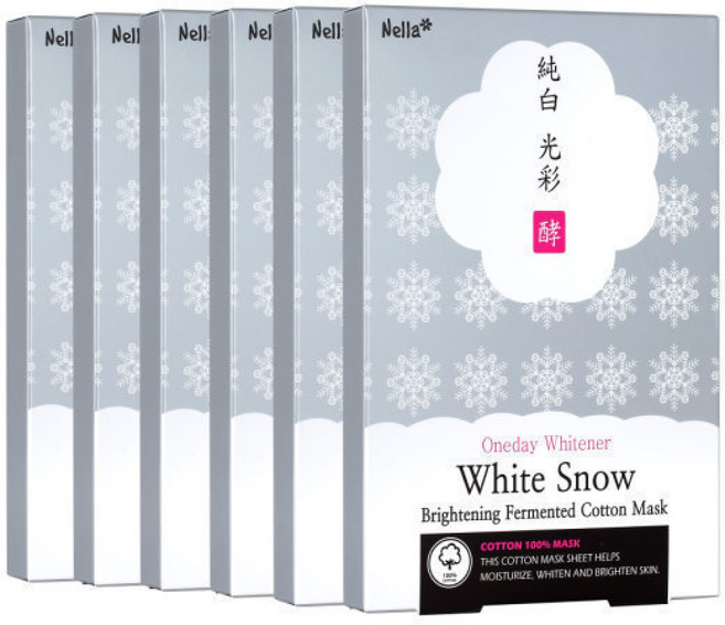 넬라 하얀눈 광채 미백 순면 마스크팩 세트 /화이트닝 수분 탄력, 1개입, 1개