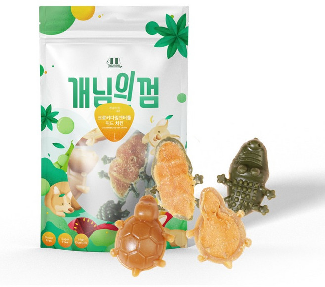 개님의상점 강아지 터틀 앤 크로커다일 덴탈껌, 단품, 84g, 2개