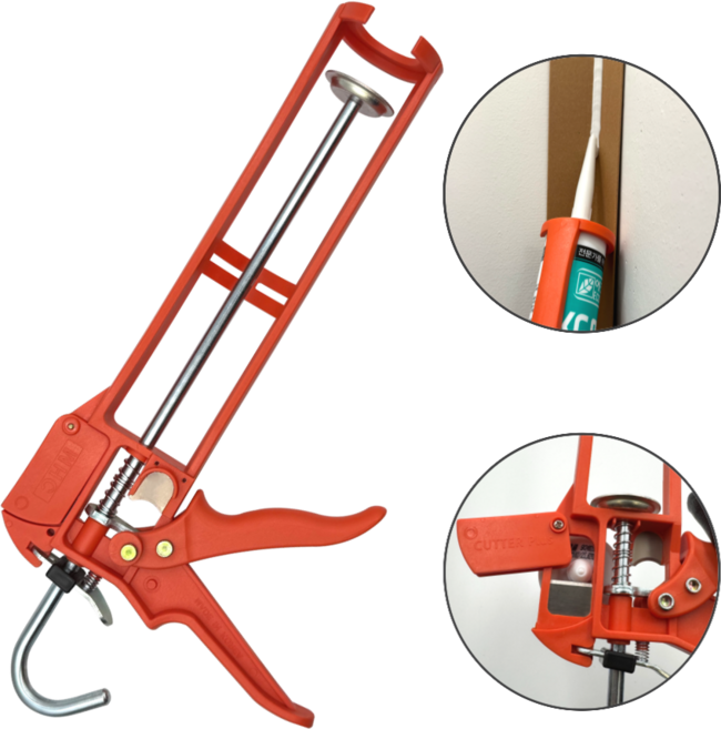 MHC 스피드 컷터건 실리콘건 코킹건 글루건 커터 내장 실리콘건, 1개