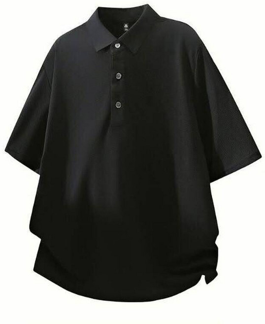 polo衫男上衣運動上衣休閒短袖夏天大尺碼透氣寬鬆翻領上衣吸濕排汗速乾商務工作寬鬆POLO衫薄上衣彈力高爾夫衫男短袖上衣-