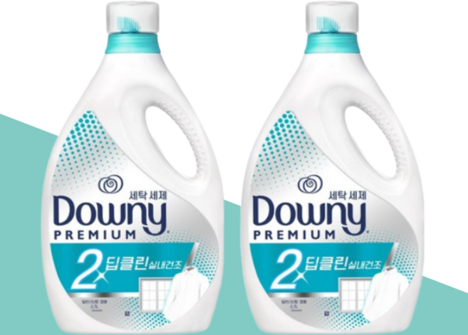 다우니 실내건조 2X 딥클린 액체 세탁세제 2.7L 2개 프리미엄 본품