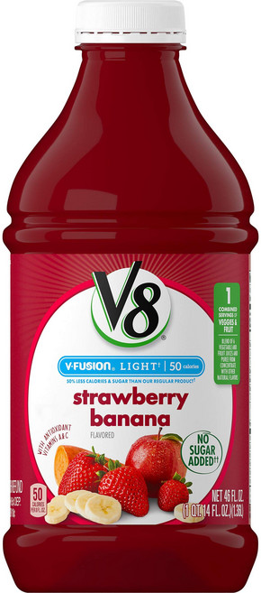V8 라이트 딸기 바나나 46온스 병 V8 Light Strawberry Banana 46 oz. Bottle, 딸기바나나, 473ml
