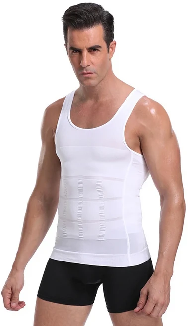 남성 Shapewear 슬리밍 바디 코르셋 조끼 셔츠 압축 복부 배꼽 컨트롤 슬림 허리 Cincher 속옷 스포츠 조끼, 01 S, 01 white