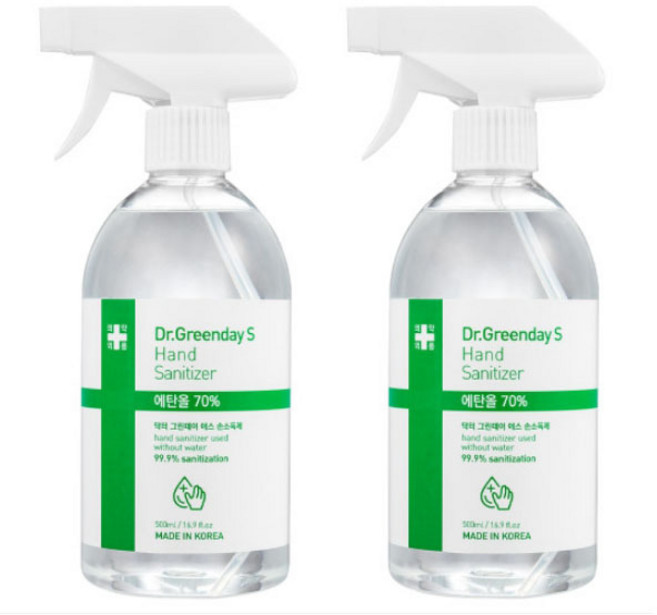 닥터 그린데이 에스 손소독제 스프레이형 500ml X2개, 2개