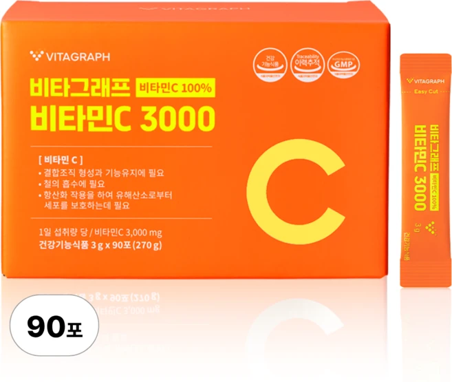 비타그래프 논지엠오 비타민C 3000, 270g, 1박스 - 쿠팡