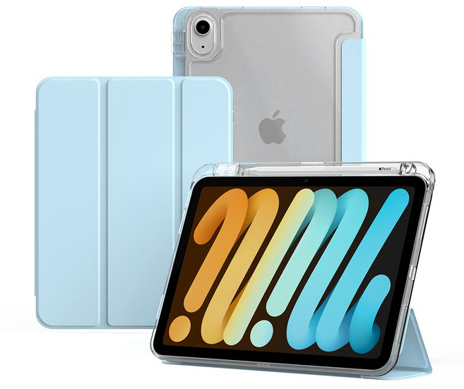 아이드 아이패드 클리어아머 애플펜슬 수납 케이스, 스카이블루, 1개