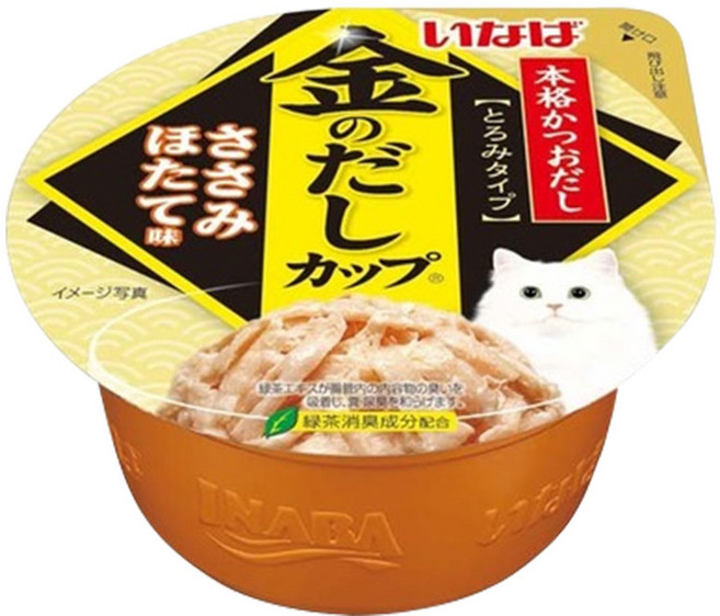 이나바 고양이 금빛육수 간식컵 IMC-146, 혼합맛(닭가슴살/가리비), 70g, 24개