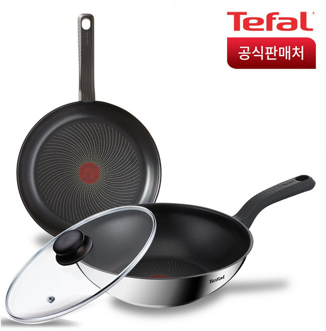 테팔 인덕션 에센스쿡 3P(팬28+웍28+유리뚜껑28), 28cm, 1세트