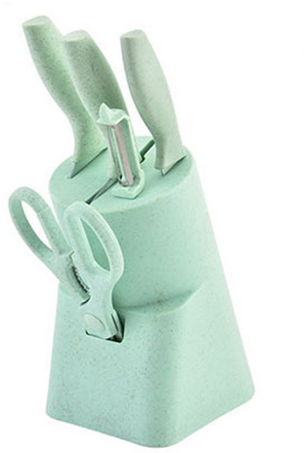 마카롱 5종 칼세트 주방 이유식칼 가위 감자 식칼 칼블럭 야채, 1세트, 민트