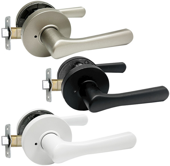 방문 현관문 손잡이 두꺼운문 50-60mm 베란다 방화문 에어컨실 대피실, 1개, 두꺼운문 50-60mm 화이트 (백세트-60mm,정심)