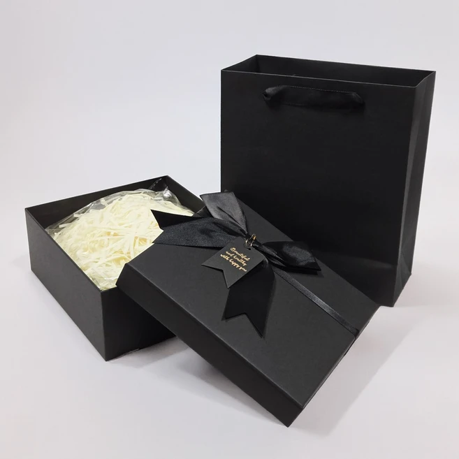 리빙피카 기프트박스 패키지 세트, 블랙, 1세트 - 쿠팡