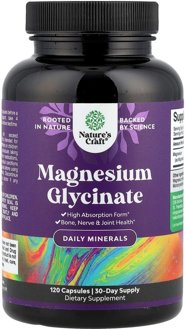 Natures Craft 네이쳐스 크래프트 마그네슘 글리시네이트 125mg 120 캡슐 영양제, Natures Craft 네이쳐스 크래프트 마그네슘 글, 1개, 120정 - 쿠팡