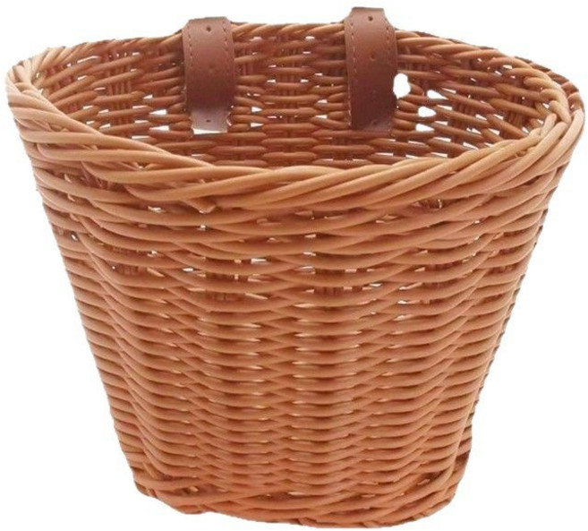 데일리쇼핑 자전거 라탄바구니 킥보드 바스켓 탈부착가방 라탄백 배달, 브라운, 1개