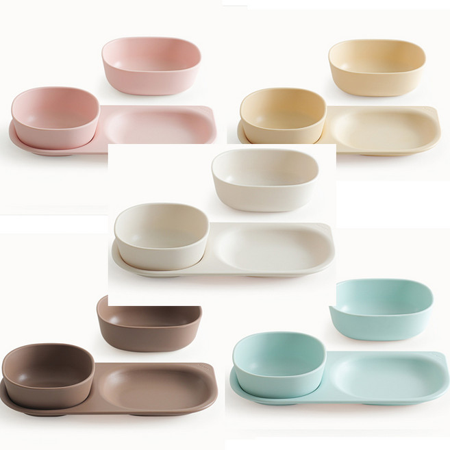 탁가온 유아용 네모 에코젠 유아 2구 식기세트, 아이보리, 1세트