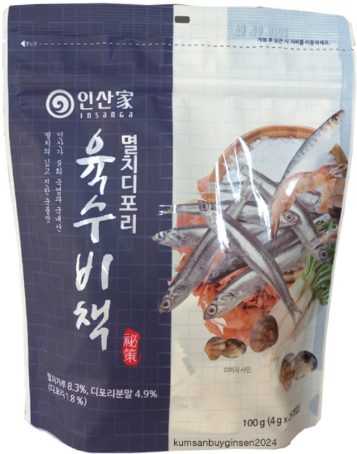 인산가 죽염 육수비책 멸치디포리/한국/인산가 공식대리점, 1개, 100g
