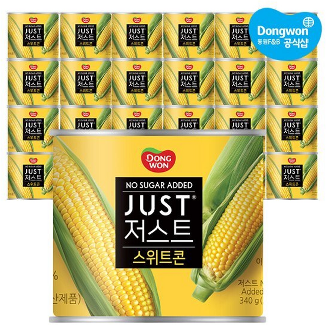 동원 저스트 노슈가 스위트콘, 340g, 24개