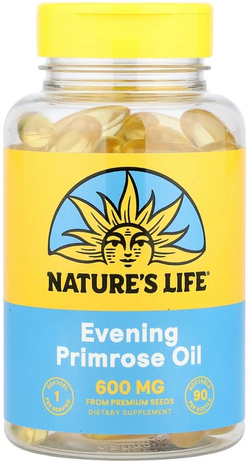 Nature's Life 달맞이꽃 오일 600mg 소프트젤 90정 Life (네이처스 라이프), Nature's Life, 달맞이꽃 오일, 600mg,, 1개 - 쿠팡