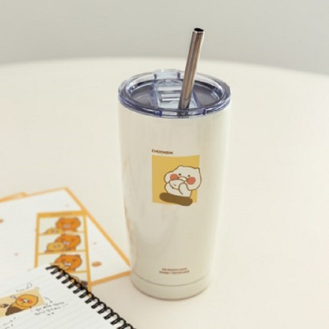 춘식이 빨대 스텐 텀블러, 1개