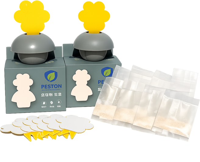 패스톤 초파리 트랩 2세트 + 끈끈이 리필, 1세트