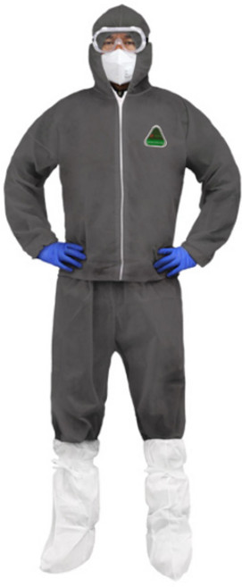 24벌 1박스 일회용작업복 원피스 투피스 작업복 부직포 위생복 위생가운 방역복 분진복 방호복 방진복, (1박스/24벌)PP투피스작업복(회색)-XL, 24개