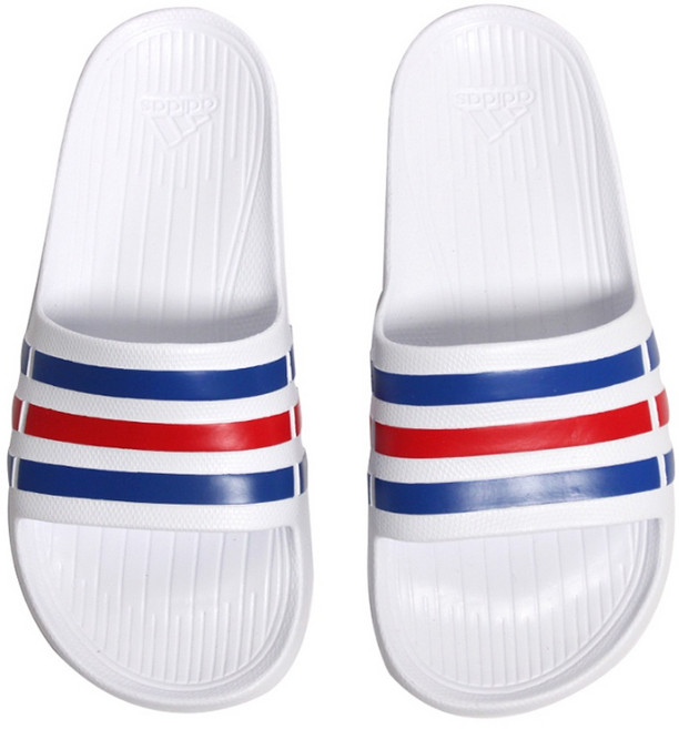 ADIDAS DURAMO SLIDE 男女防水運動拖鞋, 白色－U43664,UK4-22.5CM