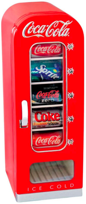 르비딕 코카콜라 자판기 냉장고 슬림 레트로 디자인 미니 가정용 차량용 사무실 기숙사, 레트로 레드