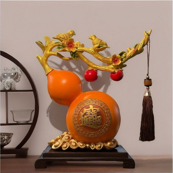 中式葫蘆如意擺件 環保樹脂材質, 如圖所示