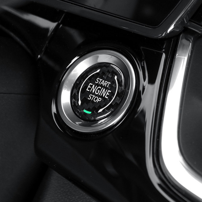 유투카 호환 트랙스 크로스오버 튜닝 용품 스타트 버튼 커버 리얼카본 블랙 레드 포인트 몰딩 차량 드레스업, 리얼카본 블랙-스타트 버튼 커버 1P, 기타