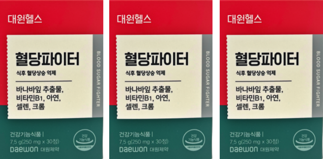 [본사직영] 대원제약 대원헬스 혈당파이터 바나바잎추출물, 3박스, 30정