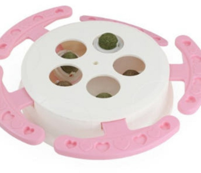 고양이 행동유발장난감 우울증 해소 두더지잡기 움직이는 캣닢볼 사냥 토이, 1개, 핑크