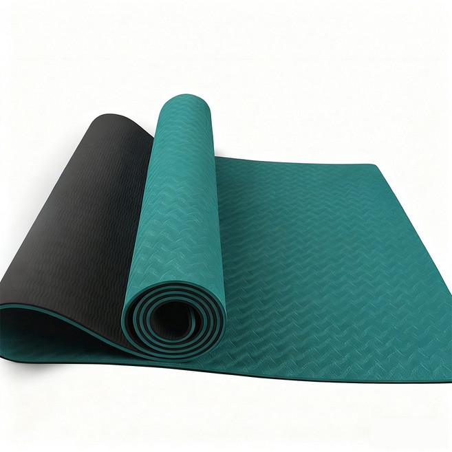 Hommy Nest TPE 요가매트 필라테스매트 와이드 홈트용 안밀리는 방음 충격방지 친환경 냄새없는 6MM HN-YGMTPE11A, 1개, 진녹색